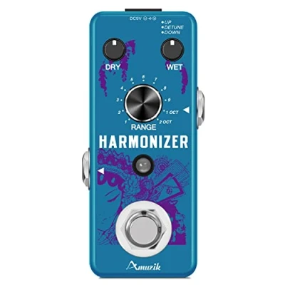 Immagine di Amuzik Guitar Harmonizer Effect Pedal Digital Octave Effects Pedals Harmony Pitch Shifter Detune For Electric Bass Mini Size True Bypass
