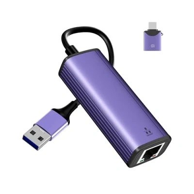 Immagine di IVSHOWCO Adattatore da USB C a Ethernet, di Rete LAN 3.0 Gigabit Ethernet per Laptop, Compatibile con Macbook pro/Pad Air Pro/XPS/Switch, ecc.