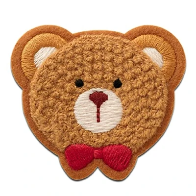Immagine di Mono Quick Orsacchiotto Ciniglia animale Toppe Termoadesive Patch Toppa Ricamate, Misura: 5,5 x 6 cm