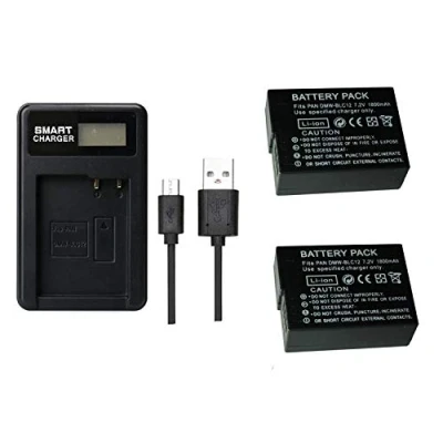 Immagine di FUGASUN 2 pz 1800 mAh DMW BLC12 DMWBLC12 Batteria con caricabatteria LCD singolo per Panasonic Lumix FZ1000, FZ200, FZ300, G5, G6, G7, GH2, DMC GX8