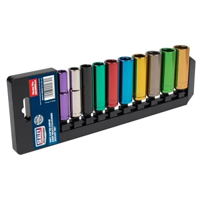 Immagine di Sealey ak285d Multicolore Socket Set 10pc profonda 3/8 sq Drive 6pt Walldrive® Metric