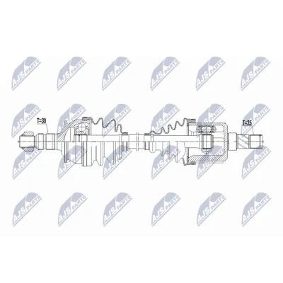 Immagine di NTY NPW PL 149 Albero motore / Semiasse Assale anteriore Sx 622mm Cambio manuale a 6 marce OPEL: Astra J Hatchback