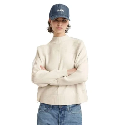 Immagine di G STAR RAW Boxy Mock Jumper Felpa, Multicolore (Chalk Htr D25218 d771 128), L Donna