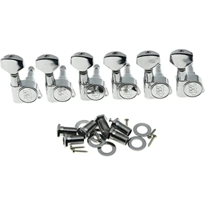 Immagine di Wilkinson 6 Inline Chrome E Z LOK Post accordatori per chitarra Strat Tele
