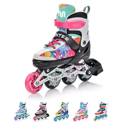 Immagine di meteor Pattini in Linea Bambini Gioventù Dimensione Regolabile Rollerblades Cuscinetti ABEC 7 Ruote PU