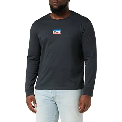 Immagine di Levi&#039;s Long Sleeve Standard Graphic Tee, Uomo, Mini Sportswear Pirate Black, L