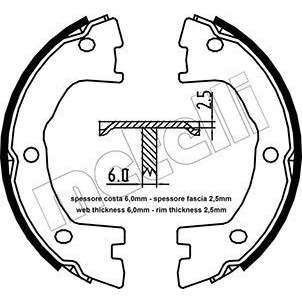 Immagine di metelligroup 53 0097 Ganasce Freno Made in Italy, Pezzo di Ricambio per Auto/Automobile, Kit Composto da 4 Pezzi, Certificate ECE R90