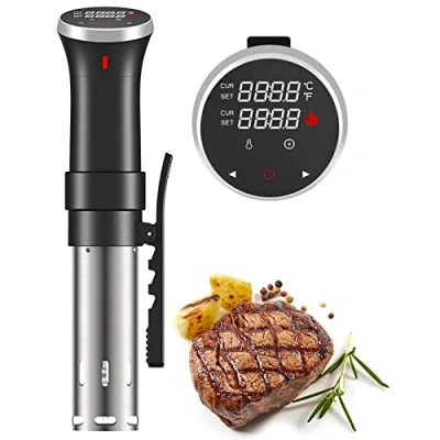 Immagine di Fityou Sous Vide 1100W Slow Cooker Circolatore Termico Temperatura Controllata e Timer Immersione per Cottura a Bassa con Ricettario, Nero