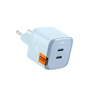Immagine di Spigen GaN 352 Total 35W 2 porte III Tech Dual USB C Caricatore da muro PD 3.0 Blocco di ricarica compatibile con iPhone 14 13 Mini Plus Pro Max iPad Air Samsung Galaxy S23 S22 Ultra S21
