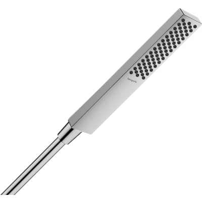 Immagine di hansgrohe Pulsify E ducha de mano ahorro agua 5 l/min (EcoSmart+), alcachofa con1 tipo chorro, cabezal rectangular (100 x 25 mm), con sistema antical, cromo, 24321000
