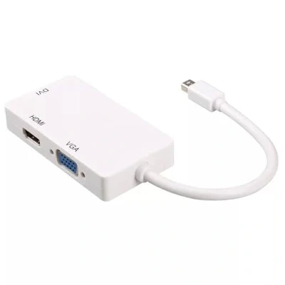 Immagine di Xingdianfu Mini DP DisplayPort a HDMI VGA DVI cavo adattatore 3 in 1 Thunderbolt per MacBook