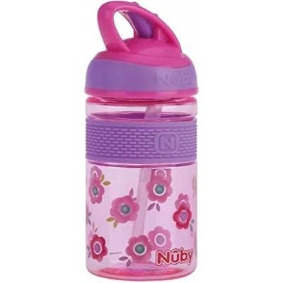 Immagine di Nuby Bicchiere 2 in 1 paglia dura Tritan™ 360 ml rosa 4 anni+