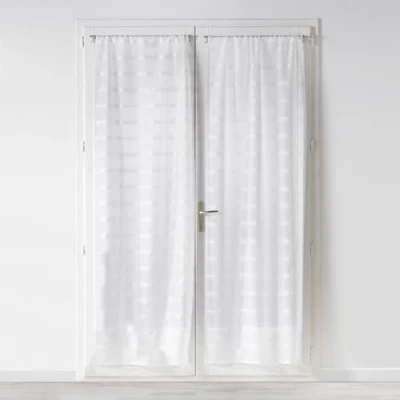 Immagine di Douceur d&#039;Intérieur Coppia di tende dritte con passanti, 2 pezzi, 70 x 200 cm, in voile, sabbia bianca candida