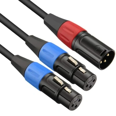 Immagine di JOMLEY Cavo Splitter a Y XLR, Adattatore Microfono Bilanciato Doppio XLR Femmina Maschio (3 Pin 2 1 Maschio) 1,5 m