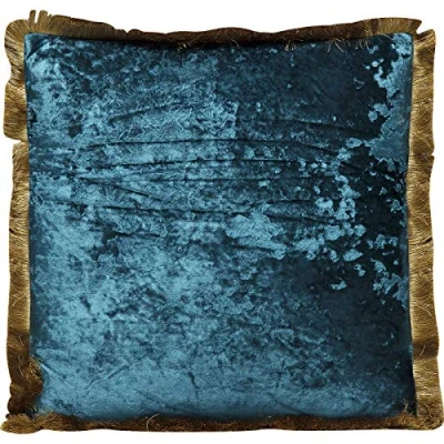 Immagine di Kare Design cuscino Cannes, Blu Petrolio, look velluto, con zip, Ripieno soffice, sfoderabile, lavabile, 45x45x12 cm (A/L/P)