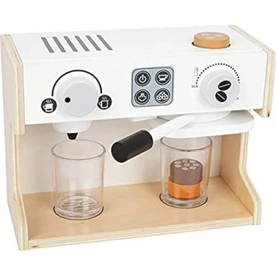 Immagine di Small Foot 11792 Macchinetta per caffè Gastro, in Legno, con Due Pulsanti girevoli e portafiltri, a Partire dai 3 Anni Toys, Colore Bianco, s