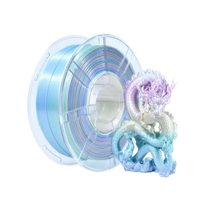 Immagine di iBOSS Filamento PLA+ Multicolore da 1.75 mm, PLA Plus, di Seta Arcobaleno per Stampante 3D, 1 kg (2.2 lbs), Cambio Colore Macaron