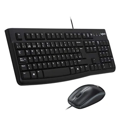 Immagine di Logitech MK120 Combo Tastiera e Mouse con Filo per Windows, Layout Spagnolo QWERTY Nero
