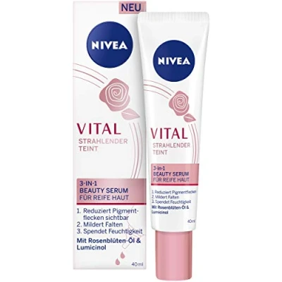Immagine di NIVEA Vital Radiant Complexion siero di bellezza 3 in 1 per pelli mature (40 ml) Idratante intensivo, macchie pigmento visibilmente ridotte, con effetto rassodante