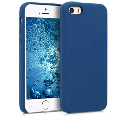 Immagine di kwmobile Cover per Apple iPhone SE (1.Gen 2016) / 5 5S Custodia Back Case Smartphone in Silicone TPU Protezione Gommata blu marino