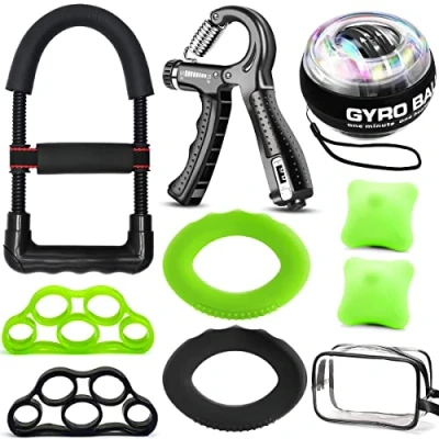 Immagine di Rinforzante per le mani, avambracci attrezzi, hand gripper pinza mano rinforzatore polso, molla avambraccio, palla da polso e barella dita uomini donne, recupero lesioni (10 Packs)