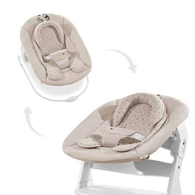 Immagine di Hauck Disney Alpha Sdraietta 2 in 1 per neonato, set neonati Cosy Baby Rocker dalla nascita, compatibile con seggiolone legno Grow Along Alpha+, Beta+, minimizer sedile (Winnie the Pooh