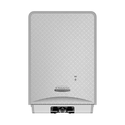 Immagine di Kimberly Clark Professional ICON dispenser automatico di sapone e disinfettante (53694), con piastra frontale a mosaico argentato; 1 frontalino per custodia