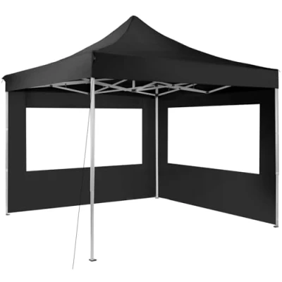 Immagine di tectake® Gazebo Pieghevole Olivia 3x3m, Elegante, Montaggio Semplice, Impermeabile, Esterno Resistente, Struttura in Alluminio, Regolabile Altezza, Ideale per Esterno, Feste, Auto Nero