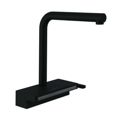Immagine di hansgrohe Aquno Select M81 Miscelatore monocomando da cucina 250, bocca estraibile, 2 getti, sBox, nero opaco, 73830670