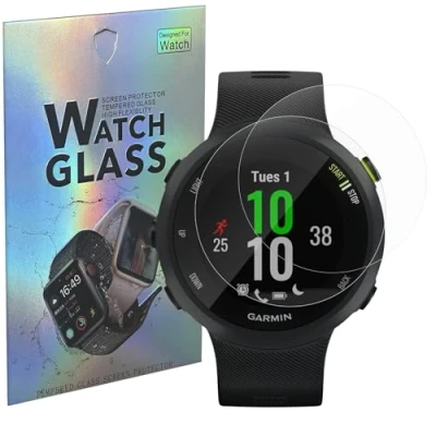 Immagine di Vetro temperato compatibile per Garmin Forerunner 55/Forerunner 45/Forerunner 45S [2 Pezzi] Pellicola Protettiva Proteggi Schermo PHONILLICO