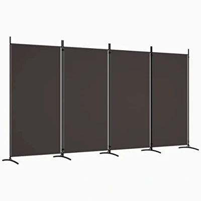 Immagine di vidaXL Divisorio a 4 Pannelli Marrone 346x180 cm in Tessuto