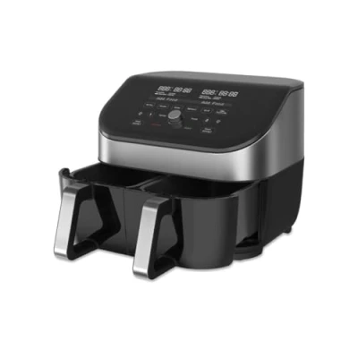 Immagine di Instant Vortex Plus Double Basket with ClearCook 7.6L Digital Hot Air Fryer, Stainless Steel, 8 in 1 Smart Programmes Frying, Baking, Roasting, Grilling, Dehydrating, Warming, XL Capacity 1700 W