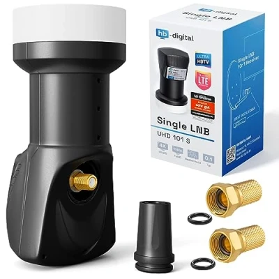 Immagine di LNB FULL HD TV 3D + contatti placcati oro protezione dagli agenti atmosferici (estraibile) in set HB digitale con spina placcata inclusa