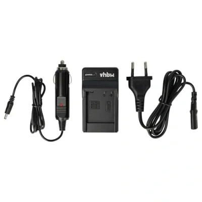 Immagine di vhbw caricatore compatibile con Panasonic Lumix DMC FS11, FS10S camera camcorder Stazione di carica + cavo auto, spia