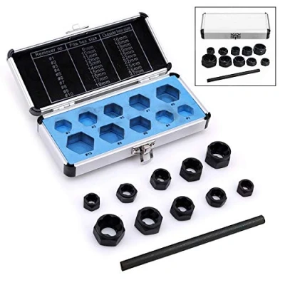 Immagine di Xrten 11 Pezzi Rimozione Dado,Dado danneggiato Vite Remover Estrattore Set Socket Tools
