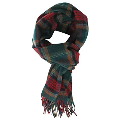 Immagine di sciarpa da uomo di lana invernale calda check verde alla moda 180 x 29 cm Made in Germany