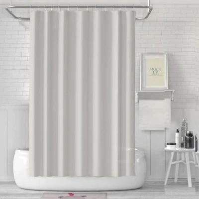Immagine di LUKDUNG tenda da bagno, 180 x cm, antimuffa in per vasca doccia, tessuto, impermeabile, lavabile, PEVA Shower Curtain con 12 anelli beige