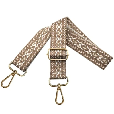 Immagine di Tracolla per Borsa Donna Regolabile, Cinghie Colorata, Tracolle Larga 3.8cm con Oro Moschettoni Crossbody Accessori, Marrone Chiaro, N27
