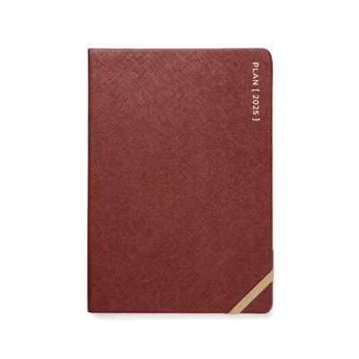 Immagine di Letts of London Serene Agenda settimanale 2025, formato A5, colore: Borgogna