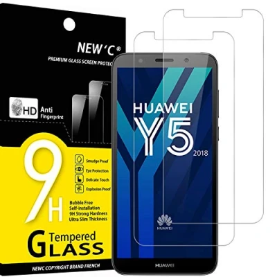 Immagine di NEW&#039;C 2 Pezzi, Vetro Temperato per Huawei Y5 2018, Honor 7S, Pellicola Prottetiva Anti Graffio, Impronte, Senza Bolle, Durezza 9H, 0,33mm Ultra Trasparente, Resistente