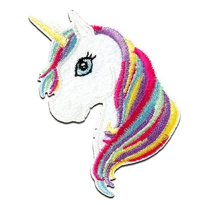Immagine di unicorno ragazza Toppe termoadesive Patch Toppa ricamate, misura: 6,9 x 4,4 cm