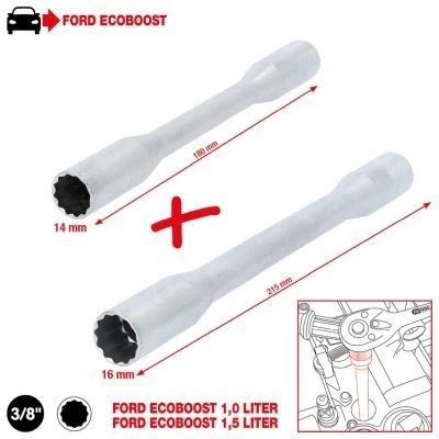 Immagine di KS TOOLS 517.1135 Serie di chiavi a pipa, Candela 3/8Pollici 10 (3/8&quot;)mm (pollici)