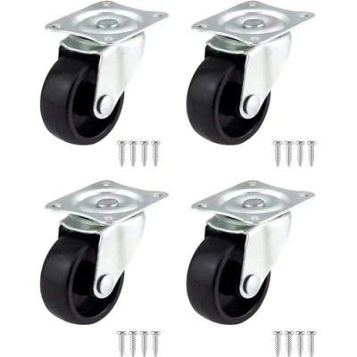 Immagine di kippen 1610X1 SET DI 4 RUOTE IN PLASTICA DA 40 mm CON PIASTRA GIREVOLE