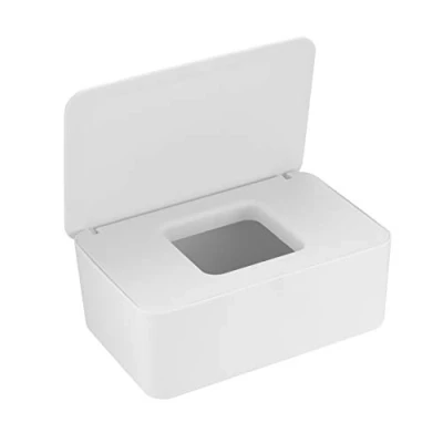 Immagine di Porta Fazzoletti con Coperchio, Tovaglioli, Scatola Salviette, Rettangolare Portafazzoletti, Salviette Umidificate Dispenser per Bagno Ufficio Auto (Bianca)