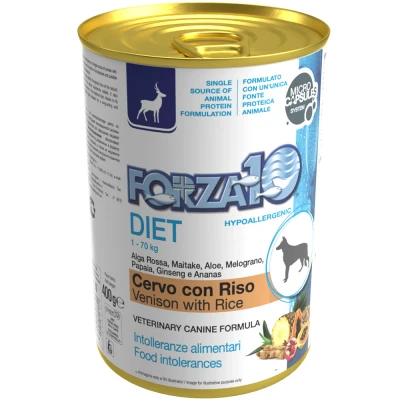 Immagine di Forza10 Diet Low Grain 12 x 400 g umido per cane Cervo con Riso