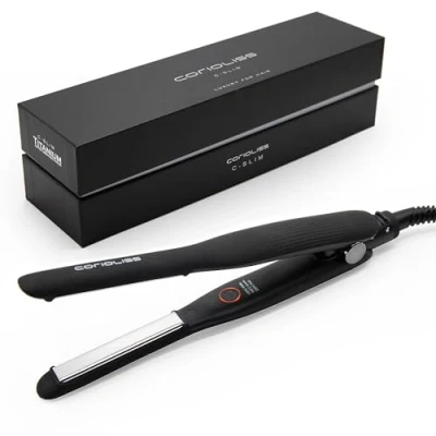 Immagine di Corioliss Piastra per Capelli Mini C Slim con piastre extra sottili in titanio Perfetta Frangia e Corti Uomo Donna Ionica Anticrespo Black.