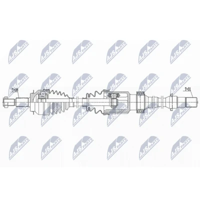 Immagine di NTY NPW MZ 076 Albero motore / Semiasse Assale anteriore Dx Trasmissione automatica