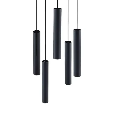 Immagine di lampada a sospensione &#039;Sanad&#039; dimmerabile (Moderno) colore Nero, in Metallo ad es. Soggiorno &amp; Sala da pranzo (5 luci, GU10) di Lindby sospensione, soffitto,