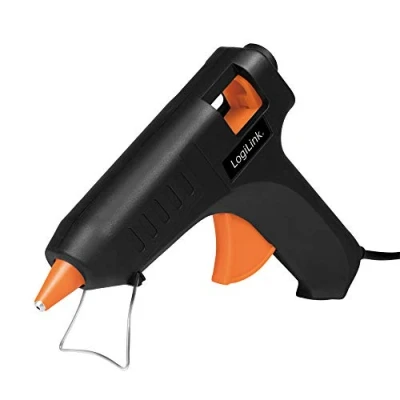 Immagine di LogiLink WZ0051 Mini pistola per colla a caldo 20 W, ideale lavori fai da te (do it yourself), con supporto, colore: nero, 2 cartucce Ø 11,2 mm