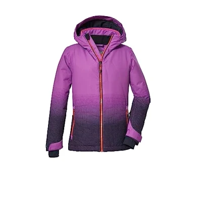 Immagine di killtec Ragazze Giacca da sci impermeabile/giacca funzionale con cappuccio e ghetta antineve KSW 183 GRLS SKI JCKT, neon pure orchid, 116, 39905 000